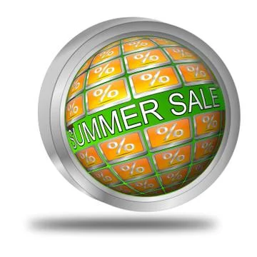 Summer Sale Button Illustrazione stock