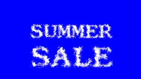 Summer Sale cloud text effect blue isolated background Stock Footage 139607121