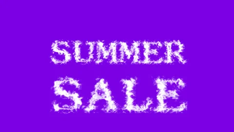 Summer Sale cloud text effect violet isolated background Stock Footage 139607175