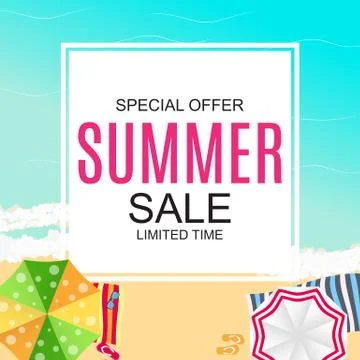 Summer Sale concept Background. Vector Illustration Stock Illustration