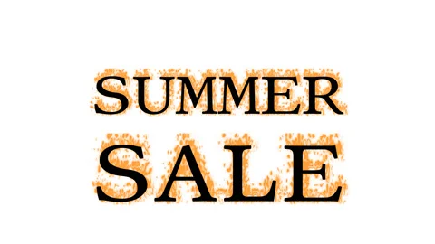 Summer Sale fire text effect white isolated background Stock-Footage 137992683