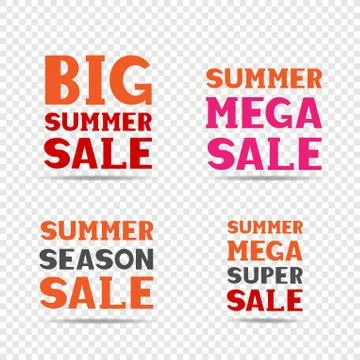 Summer sale message set Stock Illustration
