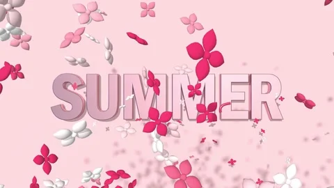 Summer Sale Promo 3D Rendering Background, Summer Flower Blast Effect Stock Footage 192846212