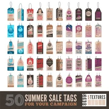 Summer sale tags Stock Illustration