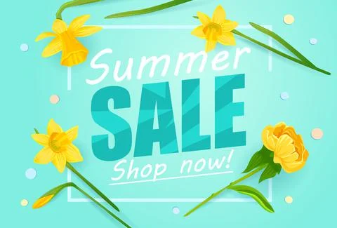 Summer Sale template poster, vector illustration. Sale and discounts. Sale Stock Illustration