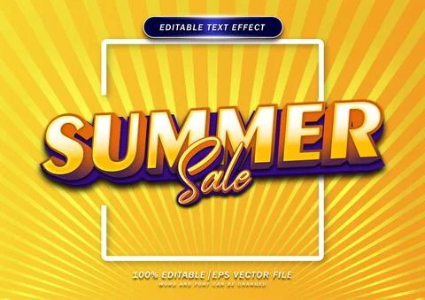 Summer sale text effect with comic style background. editable text style Stock Illustration