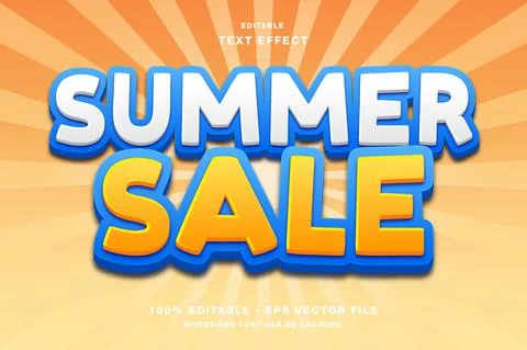 Summer Sale Text Effect Stock Illustration