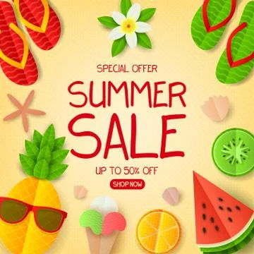 Summer sale vector background Stock Illustration