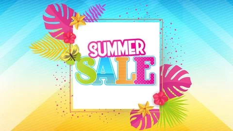 Summer sale vector colorful elements, can be use for marketing. Stock Illustration