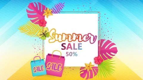 Summer sale vector colorful elements, can be use for marketing. イラスト素材