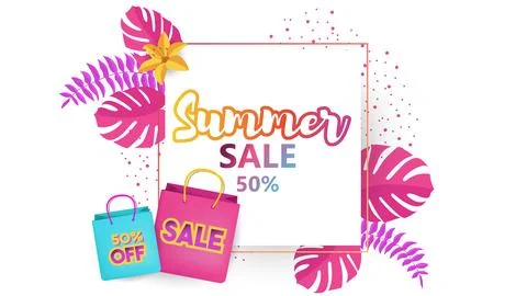 Summer sale vector colorful elements, can be use for marketing. Stock Illustration