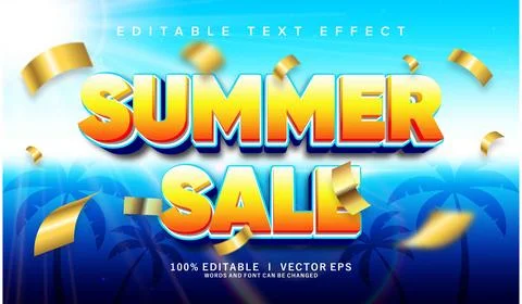 Summer sale vector text effect with modern style design Stock Illustration