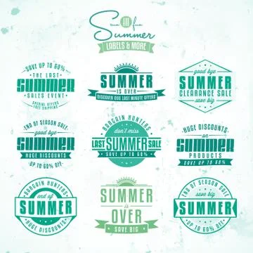 Summer sales labels Stock Illustration