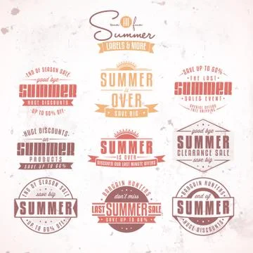Summer sales labels Stock Illustration