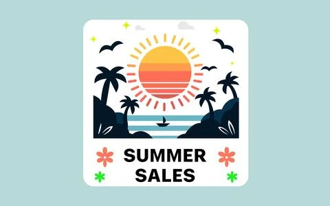 Summer sales vector logo Stock Illustration
