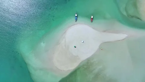 Summer with Sand bank while relaxing on vacation as white sand beach  Video stock 244465799