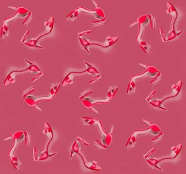 Summer Sandals pattern on pink background top view, flat lay, fashion, minima Stock-Fotos