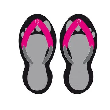 Summer sandals on white background Stock Illustration