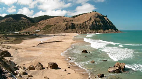 Summer sandy beach timelapse Stock Footage 35719741