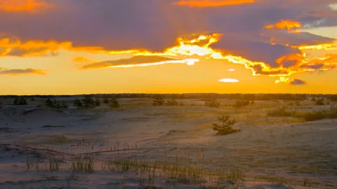 Summer sandy desert at the sunset time lapse scene Vídeos de archivo 249652434