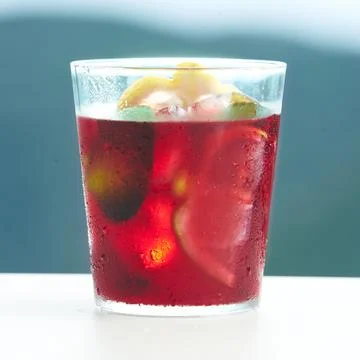 Summer Sangria: Refreshing Red Wine with Fresh Fruits Stock Photos