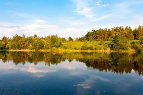 Summer scene on river Stock Photos