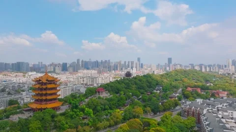 Summer scenery of Yellow Crane Tower Park in Wuhan Stock Footage 292630403