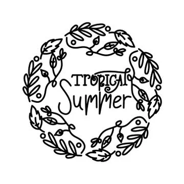 Summer Script Text Template Vector 스톡 일러스트