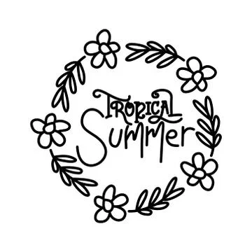 Summer Script Text Template Vector 스톡 일러스트