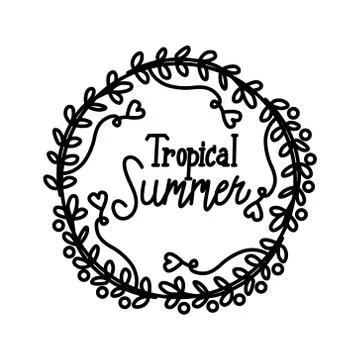 Summer Script Text Template Vector Stock Illustration