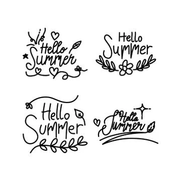 Summer Script Text Template Vector Stock Illustration
