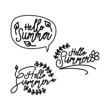 Summer Script Text Template Vector 스톡 일러스트