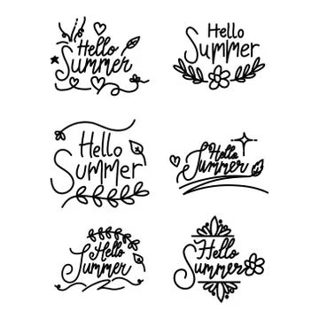 Summer Script Text Template Vector Stock Illustration