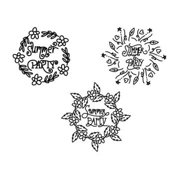 Summer Script Text Template Vector 스톡 일러스트