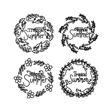 Summer Script Text Template Vector 스톡 일러스트