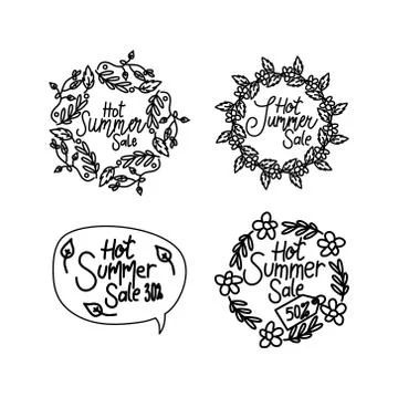 Summer Script Text Template Vector イラスト素材