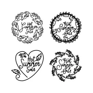 Summer Script Text Template Vector Stock Illustration