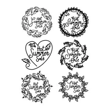 Summer Script Text Template Vector 스톡 일러스트