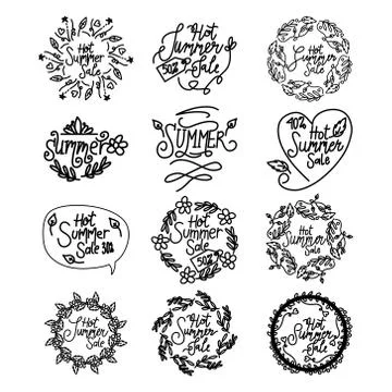 Summer Script Text Template Vector イラスト素材