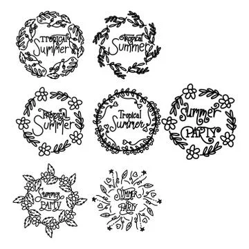 Summer Script Text Template Vector 스톡 일러스트