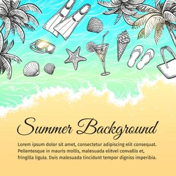 Summer sea background. Stock Illustration