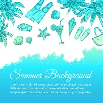 Summer sea background. Stock Illustration