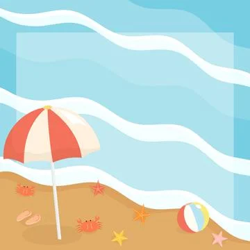 Summer sea beach frame 1 Stock Illustration