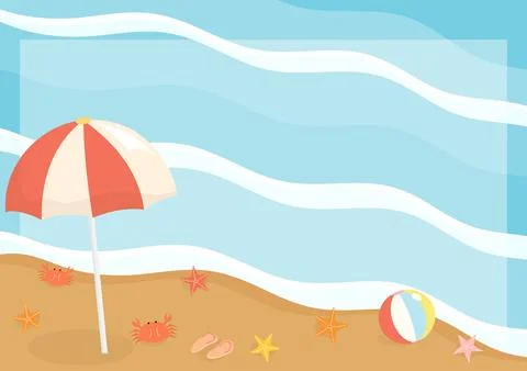 Summer sea beach frame 2 Stock Illustration