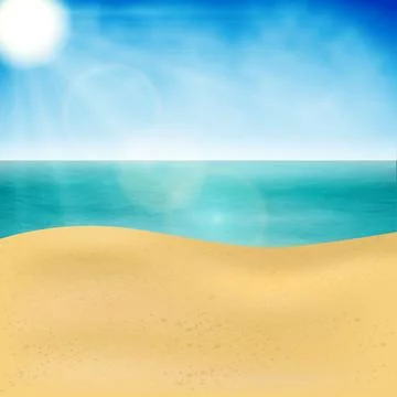 Summer sea beach. Vector background for banners, posters, cards, and much mor Stock Illustration