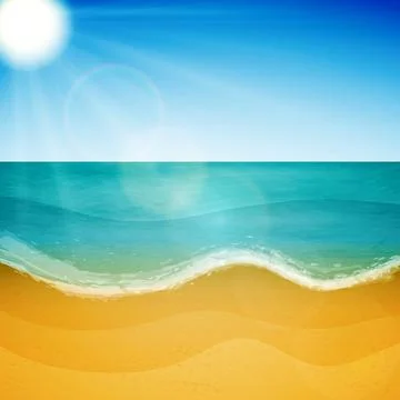 Summer sea beach. Vector background for banners, posters, cards, and much mor Stock Illustration