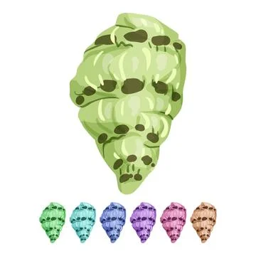 Summer sea shell cartoon vector graphic Stock Illustration