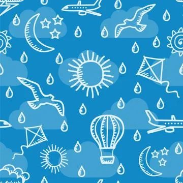 Summer seamless background Stock Illustration