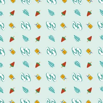 Summer seamless beach element, template for textile or background Stock Illustration