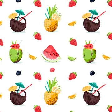 Summer seamless cute colorful pattern. Vector illustration Stock Illustration
